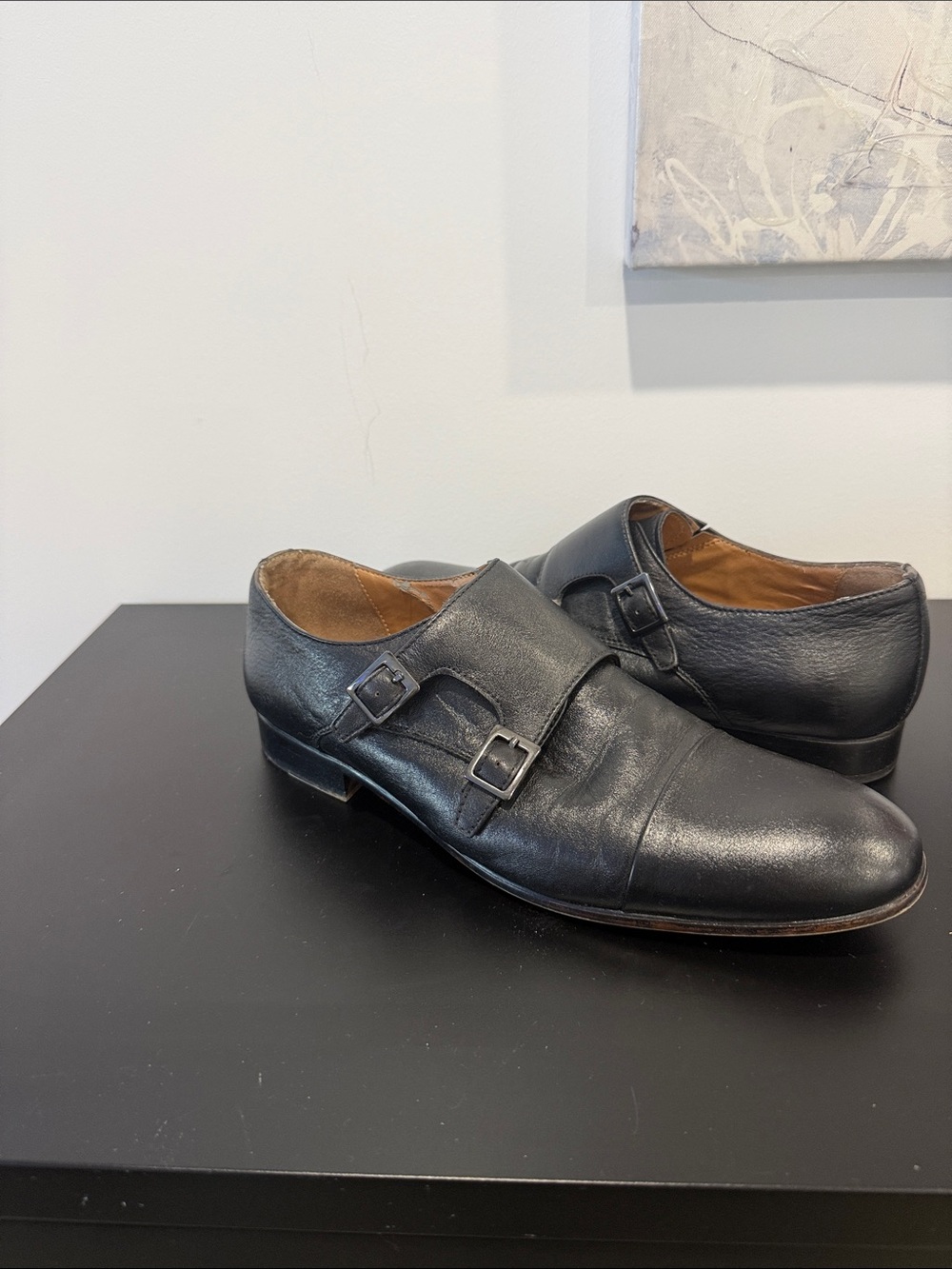 Aldo Black leather Double Monk Strap Men’s Dress Shoes